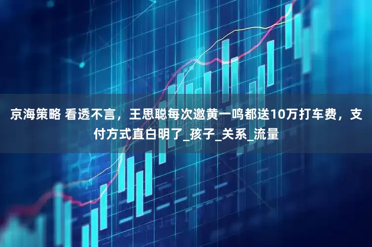 京海策略 看透不言，王思聪每次邀黄一鸣都送10万打车费，支付方式直白明了_孩子_关系_流量