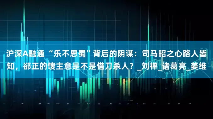 沪深A融通 “乐不思蜀”背后的阴谋：司马昭之心路人皆知，郤正的馊主意是不是借刀杀人？_刘禅_诸葛亮_姜维
