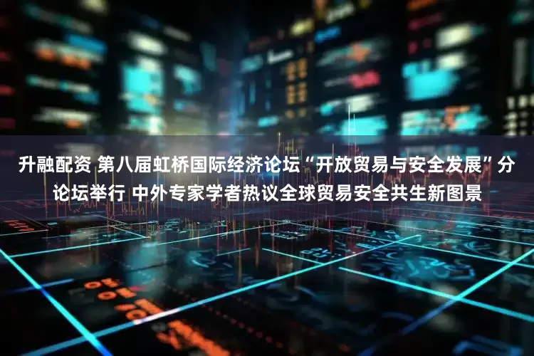 升融配资 第八届虹桥国际经济论坛“开放贸易与安全发展”分论坛举行 中外专家学者热议全球贸易安全共生新图景